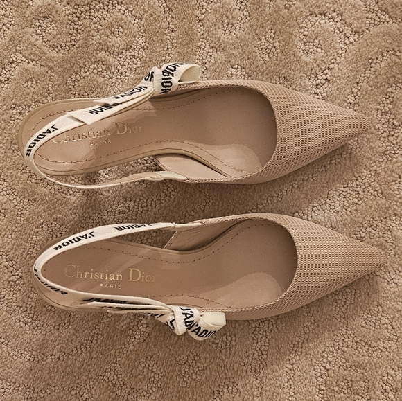 Dior slingback pump (nude technical fabric) - Picture 4 of 4